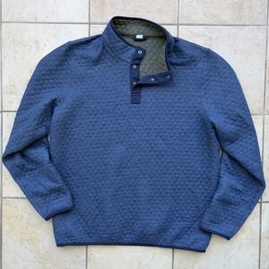 Marine Layer Pullover Mens XL Blue Green Corbet Quilted Snap T Reversible